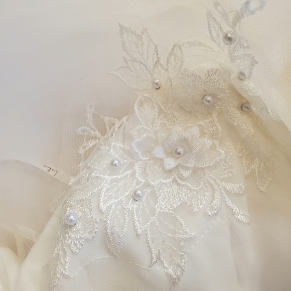 NWOT Lulus Yours For Eternity Organza Embroidered Maxi Wedding Dress Sz L - Picture 8 of 14